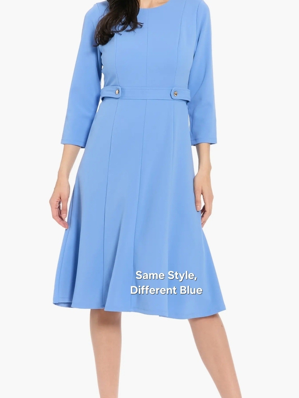 London Times ROYAL Blue A-Line Midi Dress